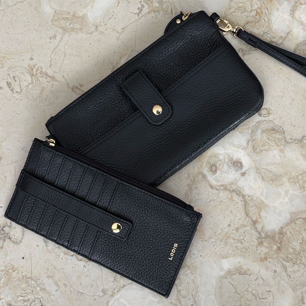 Lodis Olivia Leather Wristlet & Card Stacker Wallet